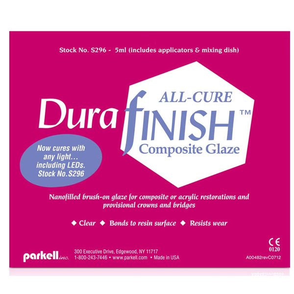Parkell S296 Durafinish All-Cure Composite Glaze & Accessories 5 mL Clear Parkell S296 Durafinish All-Cure Composite Glaze & Accessories 5 mL Clear